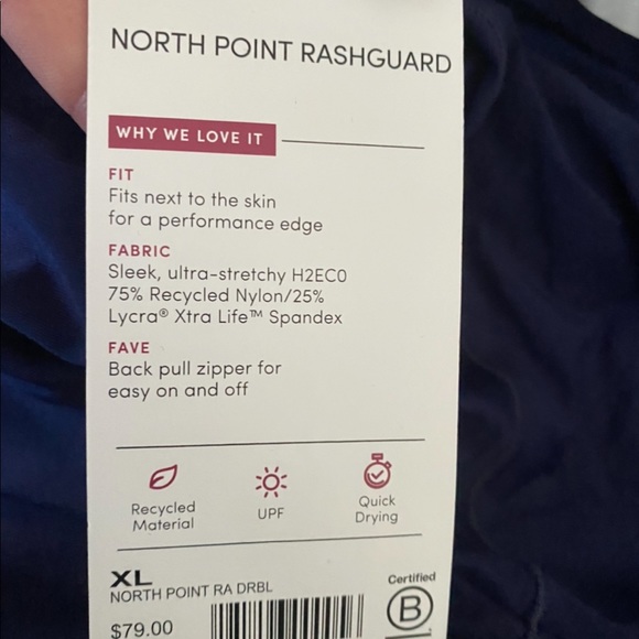 ATHLETA NORTH POINT RASHGUARD // Dress Blue - Picture 6 of 8
